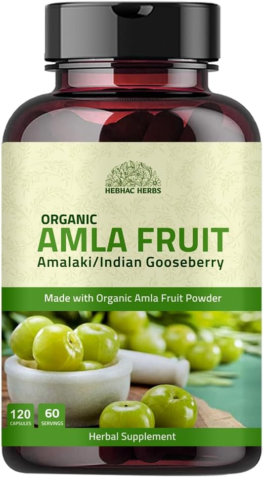 Amla Capsules (Phyllanthus Emblica) – Amalaki Amla 120 Capsules | Natural Antioxidant Superfood | Herbal Supplement Made with Organic Amla Fruit Powder - görsel 1