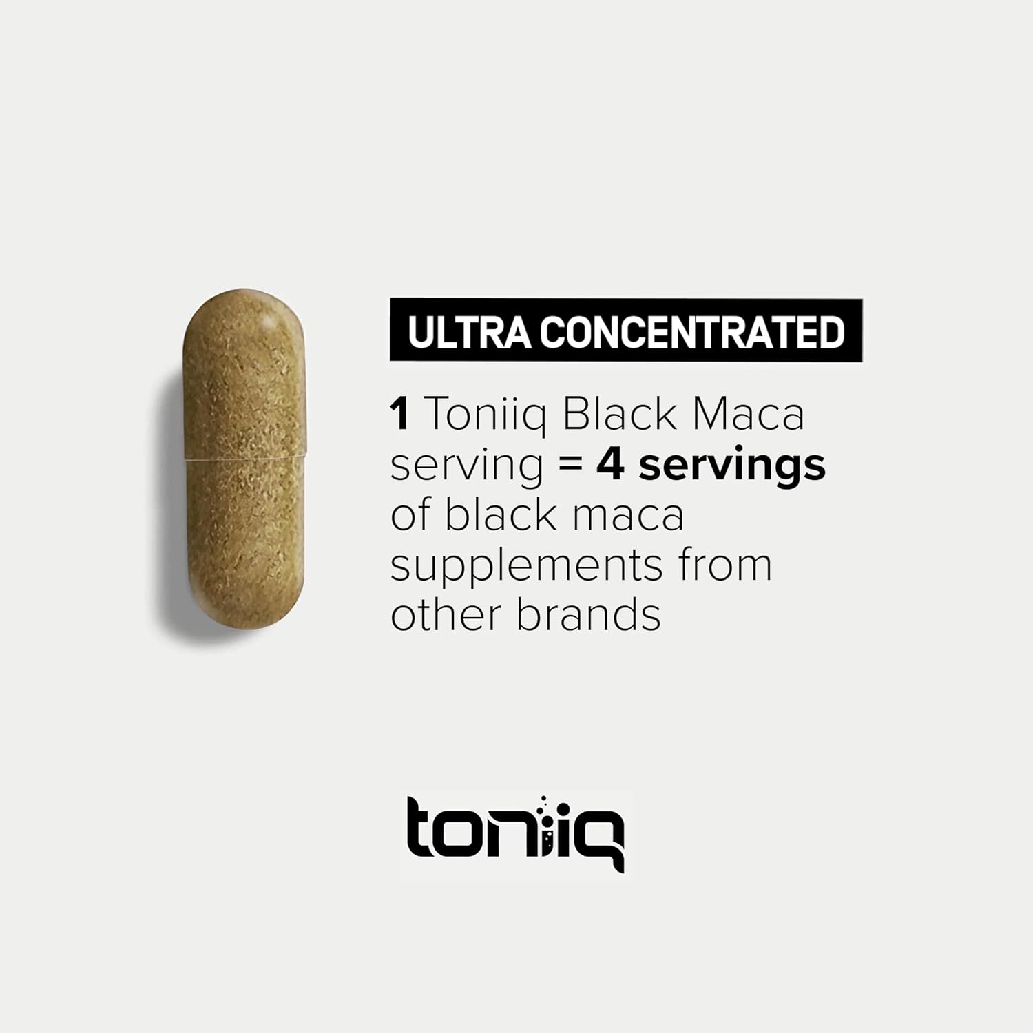 Toniiq Black Maca Root – Ultra High Potency 20:1 Extract – Single Origin, Wildcrafted & Highly Concentrated – Third-Party Lab Tested – 120 Capsules - görsel 3