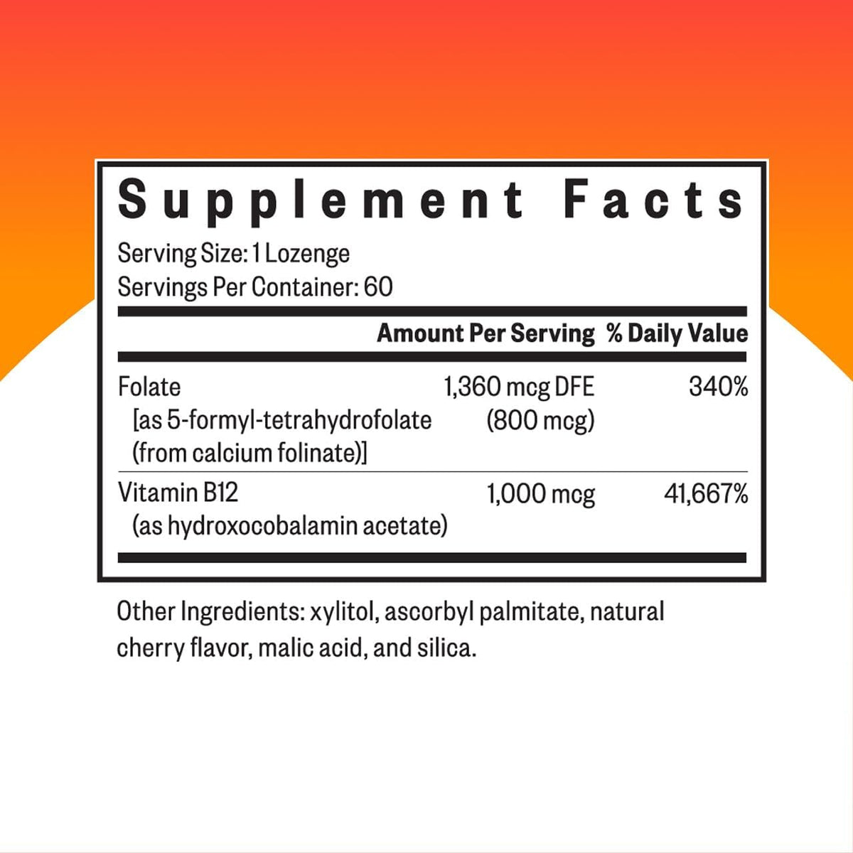 Seeking Health Hydroxo B12 with Folinic Acid - 60 Lozenges - görsel 2