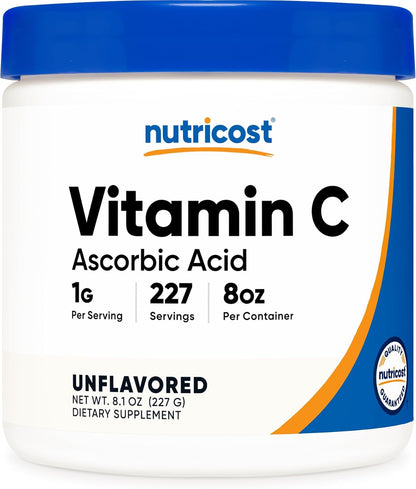 Nutricost Ascorbic Acid Powder (Vitamin C) 0.5 lb (227 g)