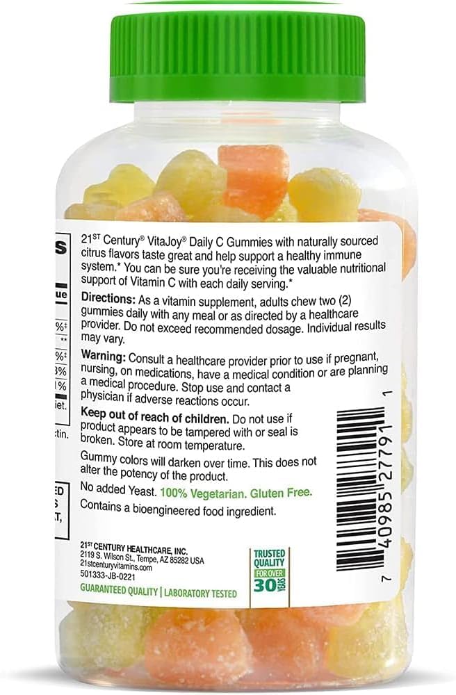 21st Century VitaJoy Daily C 250mg Gummies, Citrus Flavour, 60 Chews - görsel 2