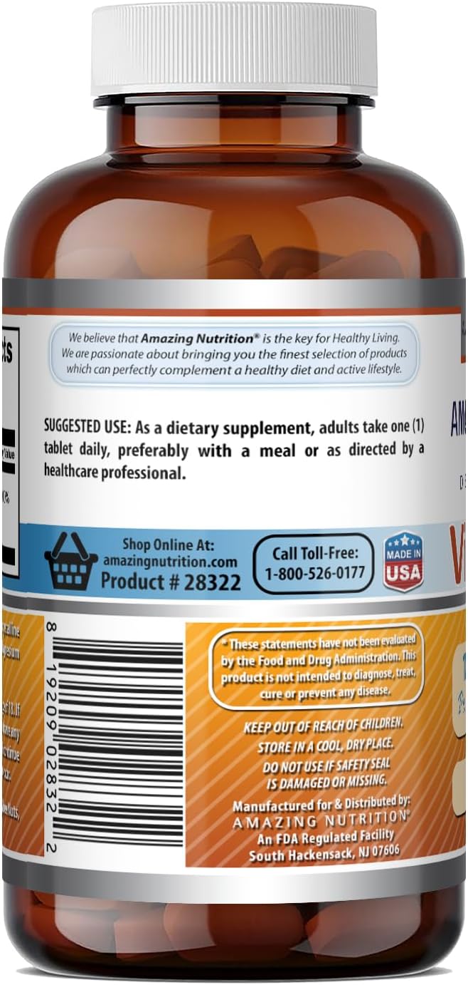 Amazing Formulae Vitamin B6 Food Supplement - 100 mg Pyridoxine Tablets, 250 Count - görsel 4