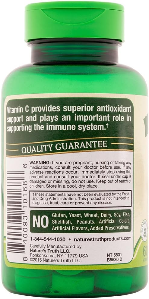Nature's Truth Vitamin C 500 mg Chewable Tablets with Rose Hips, 180 Tablets (3-Pack) - görsel 2