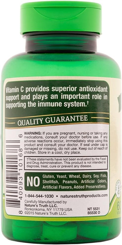 Nature's Truth Vitamin C 500 mg Chewable Tablets with Rose Hips, 180 Tablets (3-Pack)