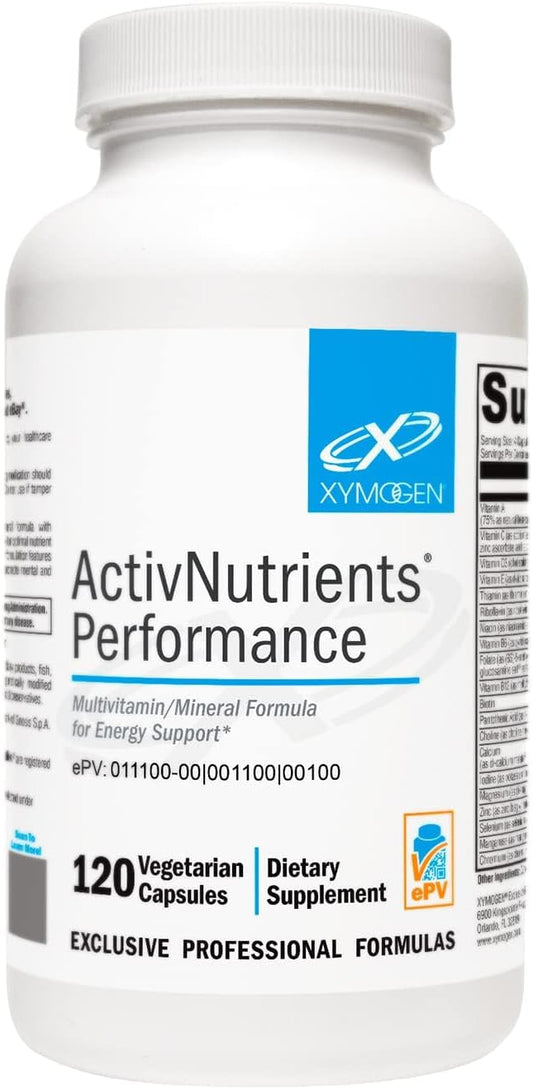 XYMOGEN ActivNutrients Performance - Multivitamin & Multimineral Formula - Energy, Immune & Wellness Support - Active B Vitamins & Chelated Minerals - Vegetarian, Non-GM & Gluten-Free - 120 Capsules