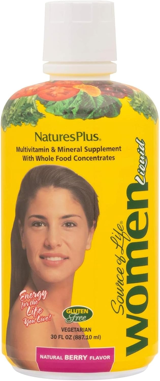 NaturesPlus Source of Life Women Liquid Multivitamin - 30 fl oz (887 ml) - Natural Berry Flavour - görsel 1