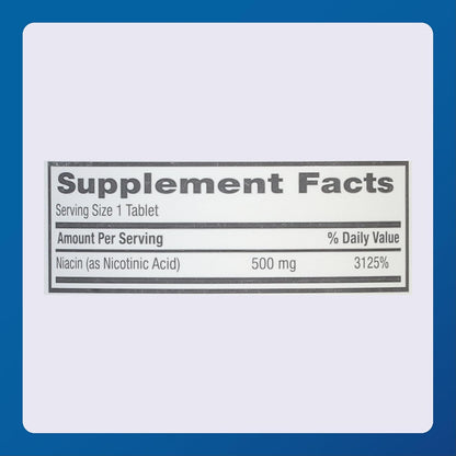 Major Niacin 500mg - Food Supplement - 100 Tablets