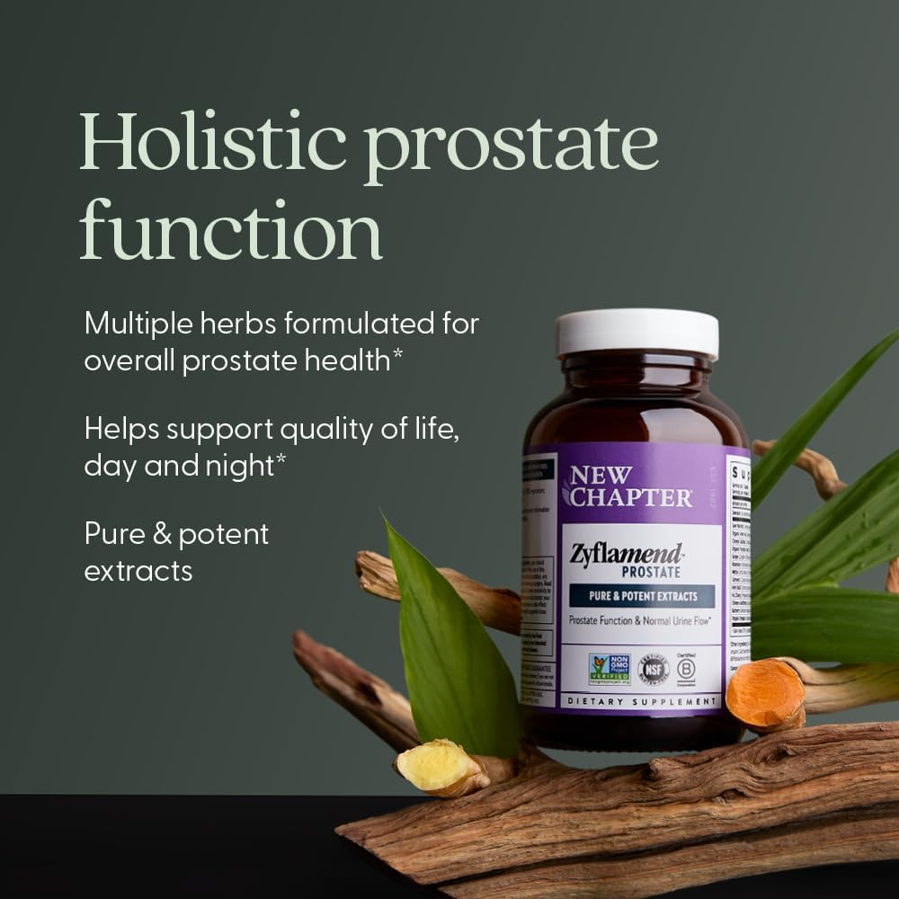 New Chapter Zyflamend Prostate Supplement with Saw Palmetto, Pumpkin Seed Oil & Turmeric, 60 Vegetarian Capsules - görsel 4