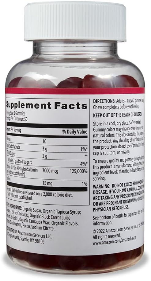 Amazon Basics Vitamin B12 3000 mcg Gummies - görsel 2
