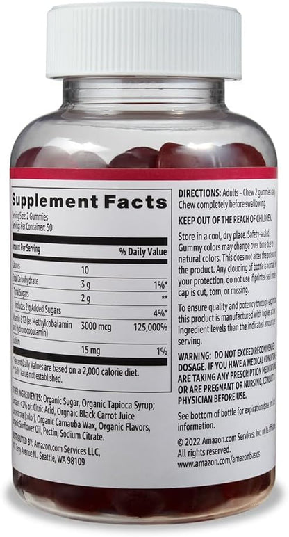 Amazon Basics Vitamin B12 3000 mcg Gummies