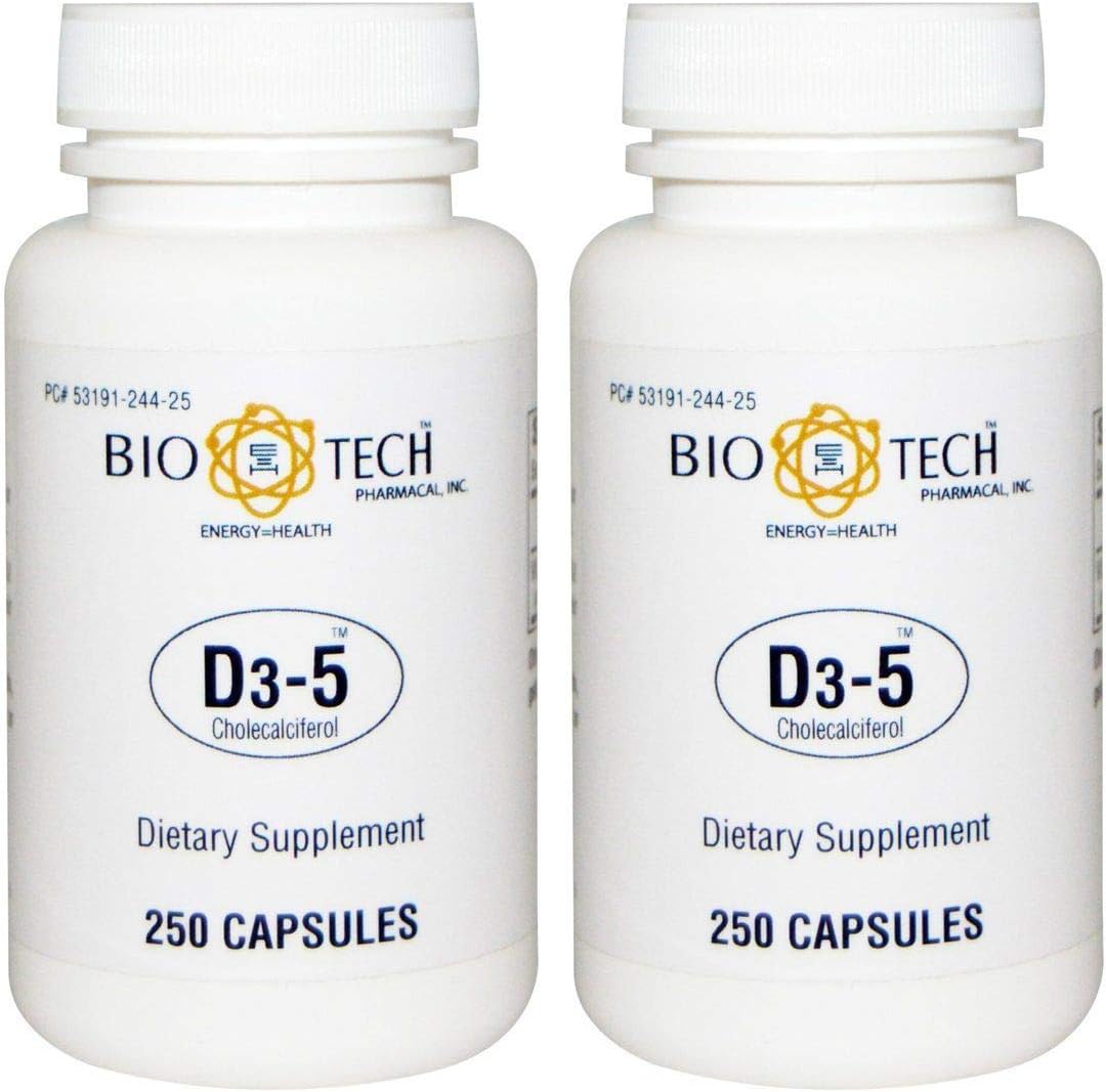 BioTech Pharmacal D3-5 Vitamin D3 5,000 IU, 500 Tablets - görsel 1