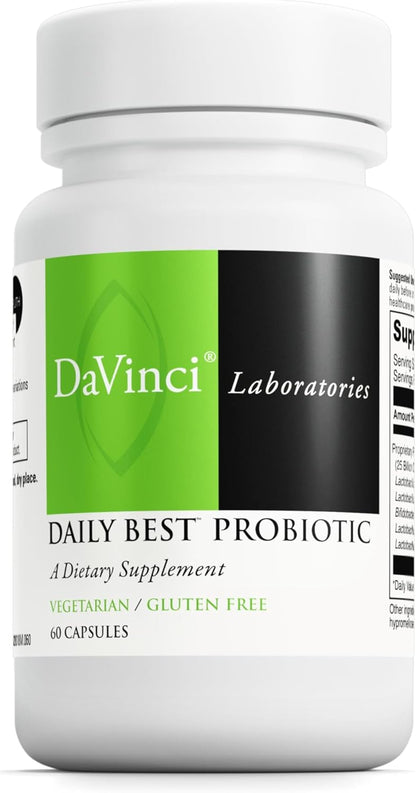 DAVINCI Labs Daily Best Probiotic - Food Supplement - Vegetarian - Gluten-Free - 60 Capsules