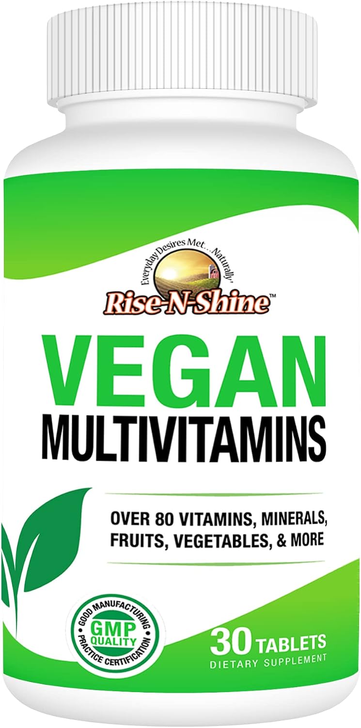 Rise-N-Shine Vegan MultiVitamins Complete Daily Multivitamin & Multimineral for Men and Women, 30 Tablets - görsel 1