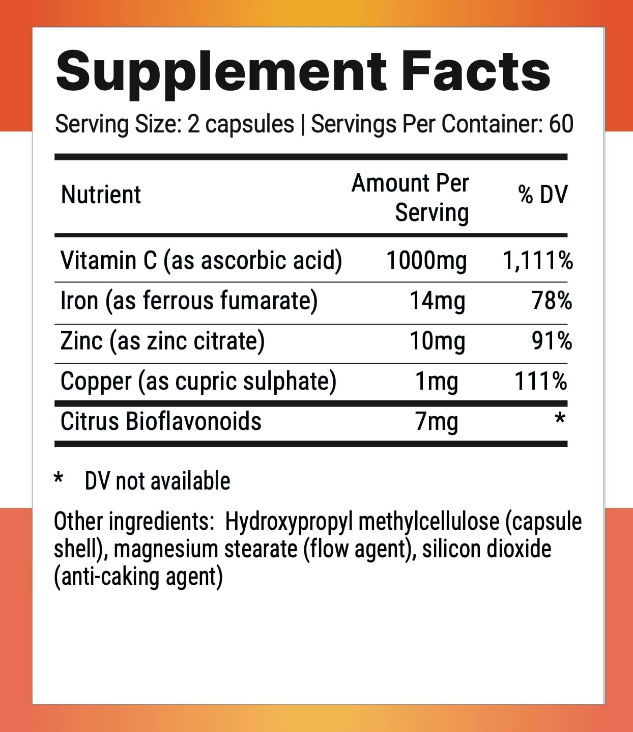 Nutri-Align Mega Vitamin C 1000mg - 120 Capsules - görsel 2