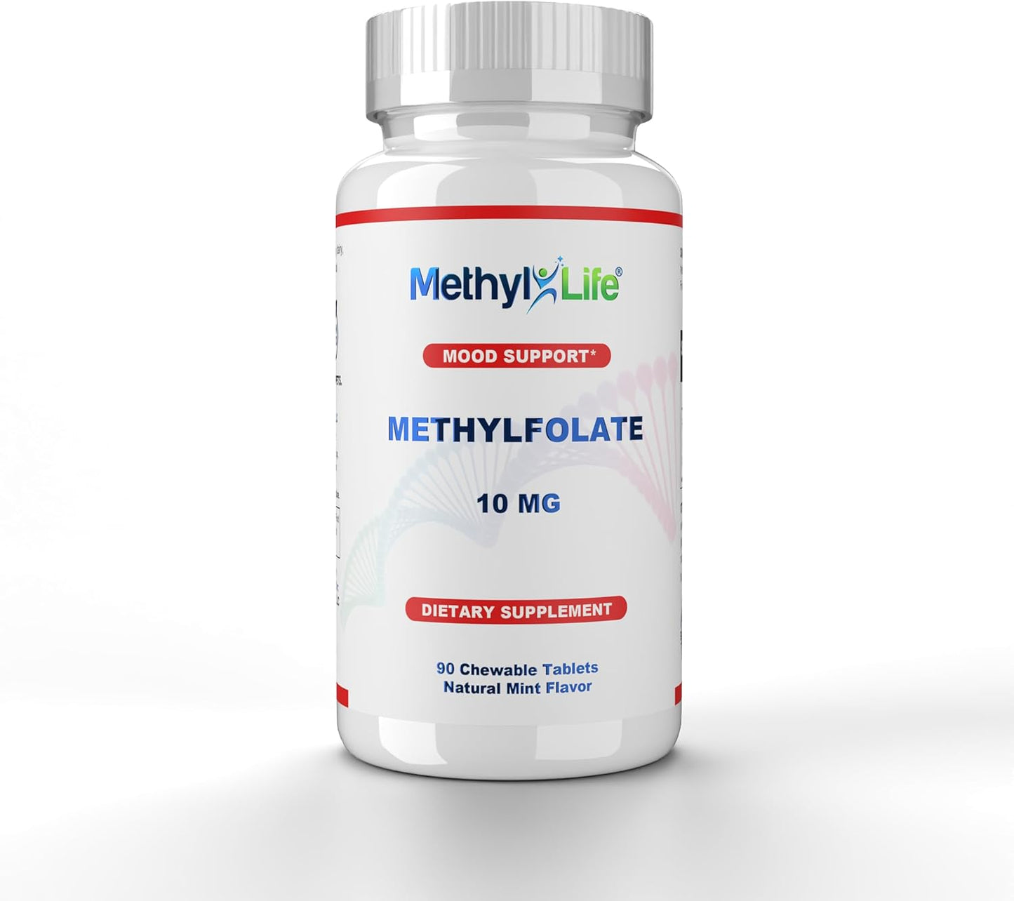 Methyl-Life® L-Methylfolate 10 mg - Chewable Active Folate Tablets with Cerebrofolate® (L-5-MTHF, Calcium) | Vegan, Non-GMO, Gluten-Free | 90 Chewable Tablets - görsel 1