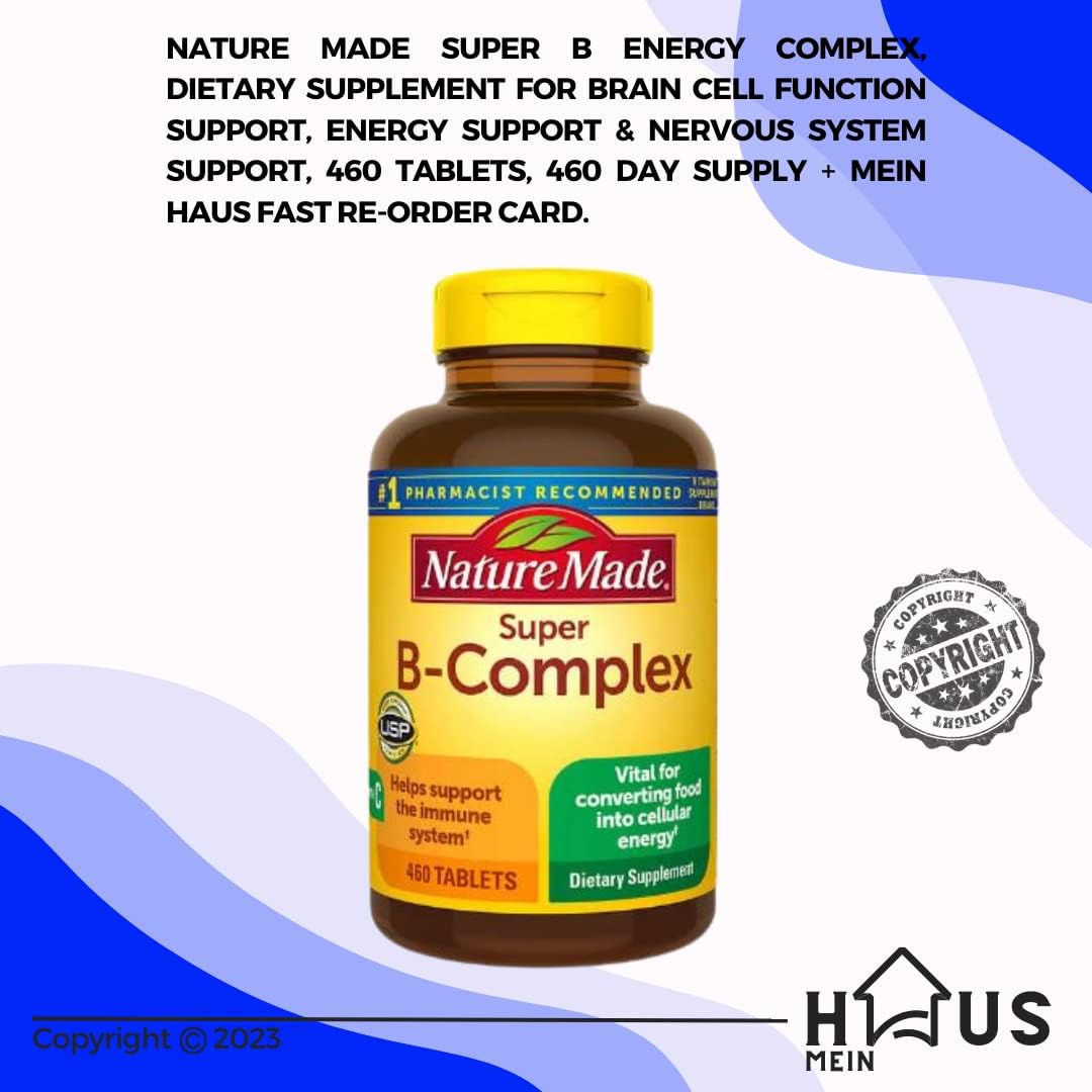 Nature Made Super B Energy Complex – B-Complex Food Supplement, 460 Tablets - görsel 2
