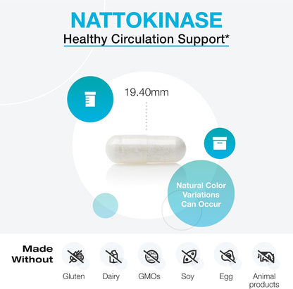 XYMOGEN Nattokinase 100 mg, 60 Capsules - Cardiovascular & Vascular Health Support