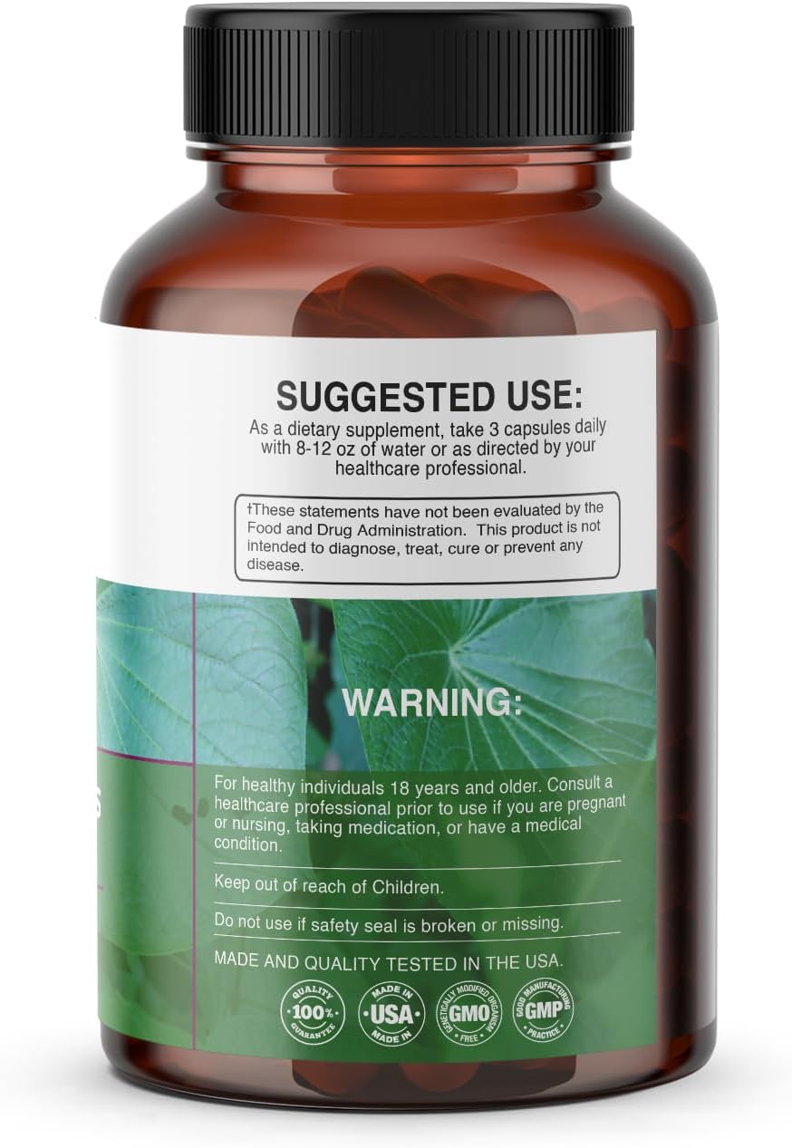 Natural Vida Pata de Vaca - Cow's Foot Leaves - 100 Vegan Capsules - 1,500mg Herbal Food Supplement - görsel 4