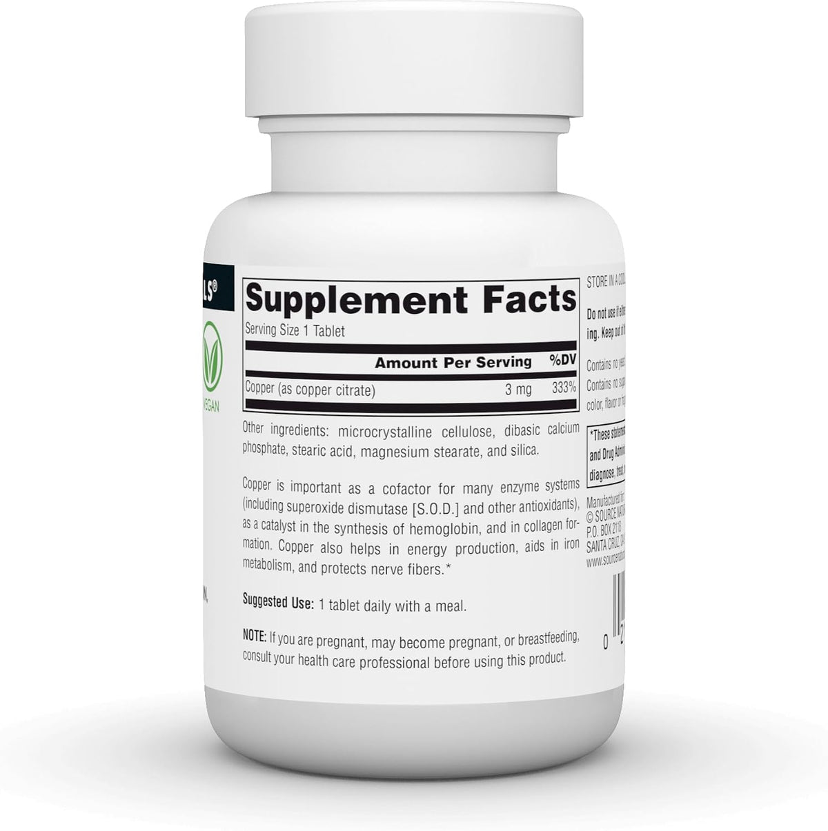 Source Naturals Copper, 3 mg - 120 Tablets - görsel 3