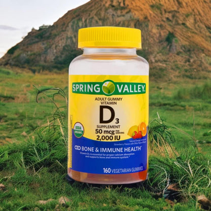 Spring Valley Vegetarian Vitamin D3 Gummies, 2000 IU, 50 mcg, 160 Count