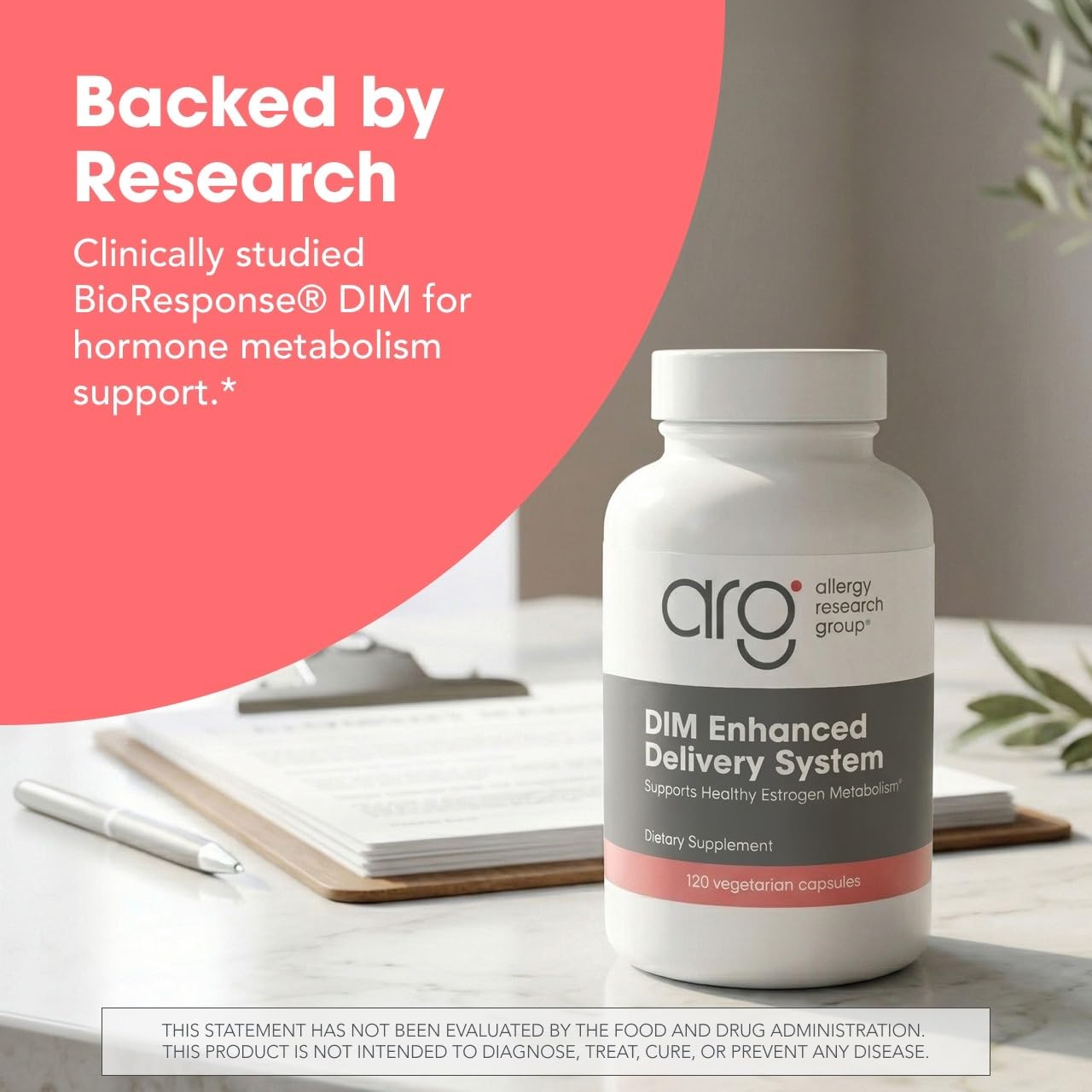 ARG DIM Enhanced Delivery System - Supports Oestrogen Metabolism - 300 mg Bioavailable Diindolylmethane Complex - Vegetarian & Soy-Free - 120 Capsules - görsel 5