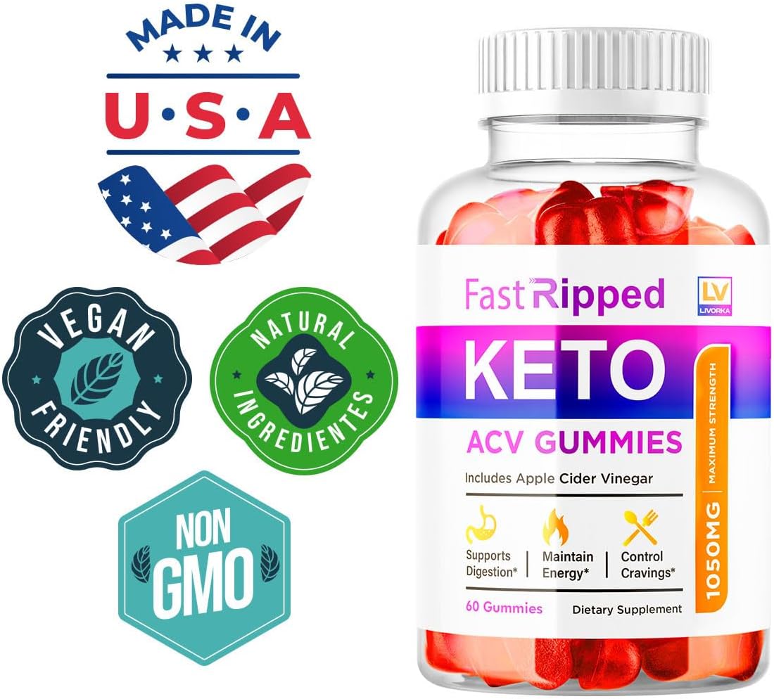 Fast Ripped Keto ACV Gummies - Apple Cider Vinegar 1050mg Supplement, 180 Gummies (3-Pack) - görsel 4
