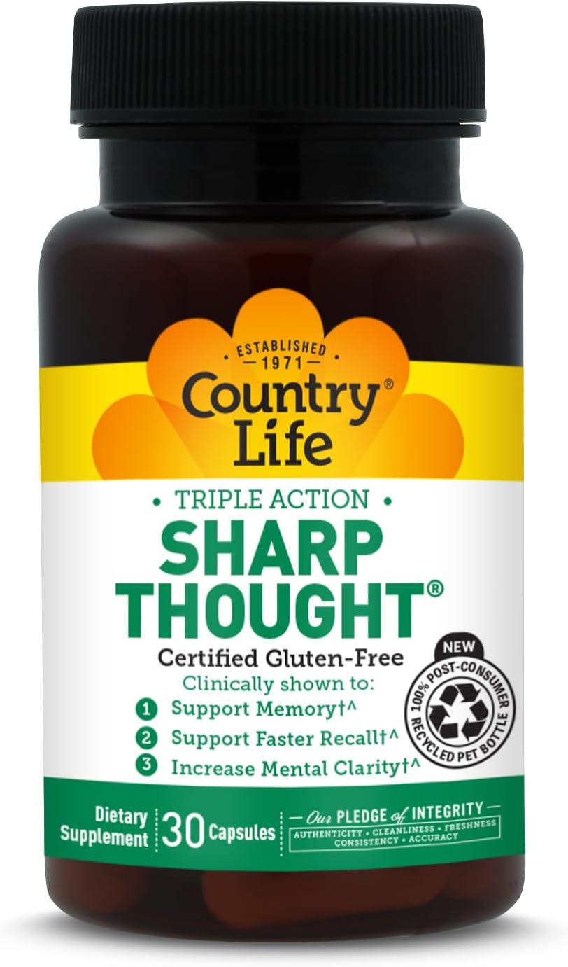 Country Life Sharp Thought - Memory & Cognitive Support Supplement with Phosphatidylserine + DHA, 60 Capsules - görsel 8