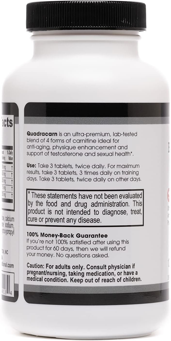 Beverly International Quadracarn 4X-Potency Carnitine Blend – 120 Tablets - görsel 3
