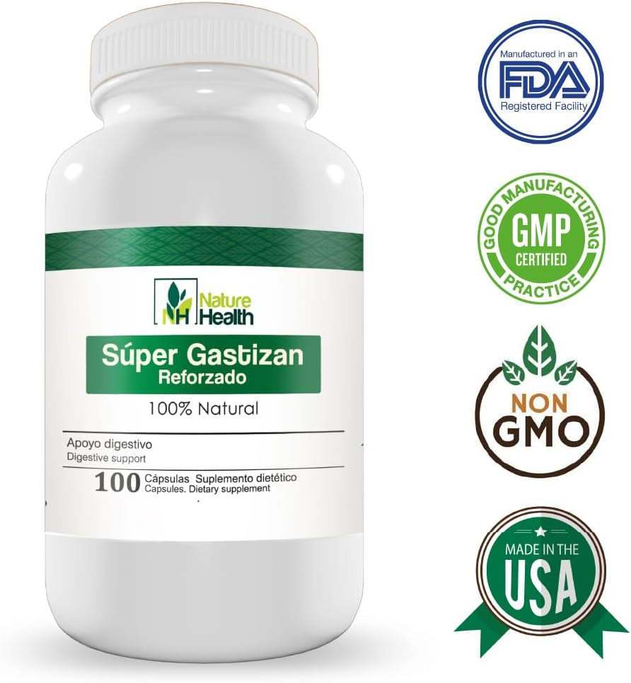 Nature Health Super Gastrizan Digestive Support Capsules with Inca Muña, Cat's Claw, Peppermint, Culen, Rosemary, and Chamomile - görsel 4