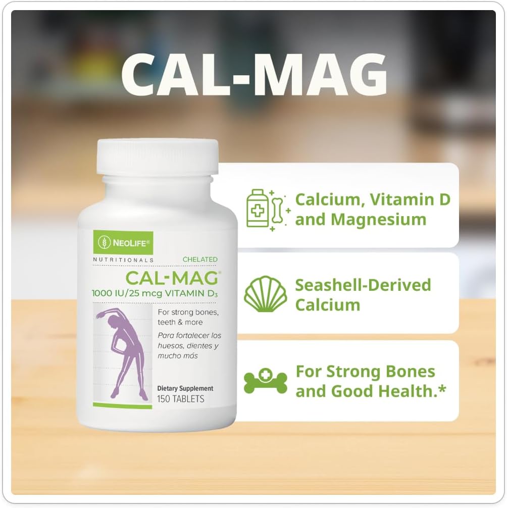 NeoLife Chelated Cal-Mag Tablets with Vitamin D3 – 150 Tablets - görsel 2