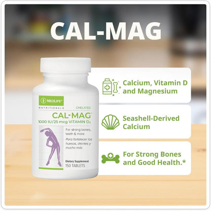 NeoLife Chelated Cal-Mag Tablets with Vitamin D3 – 150 Tablets