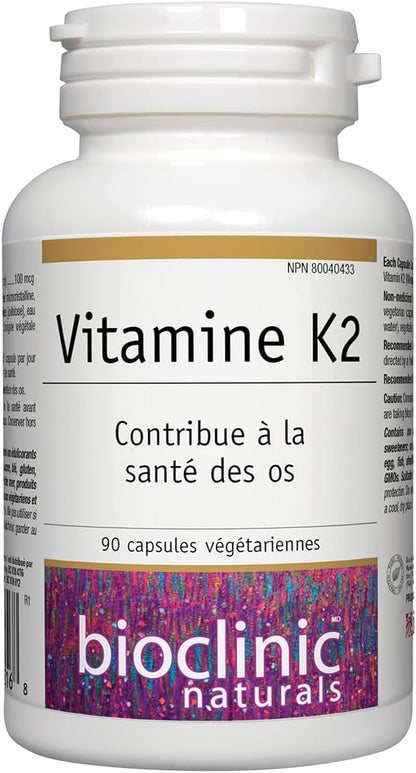 Bioclinic Naturals - Vitamin K2 100 mcg - 90 Vegetarian Capsules