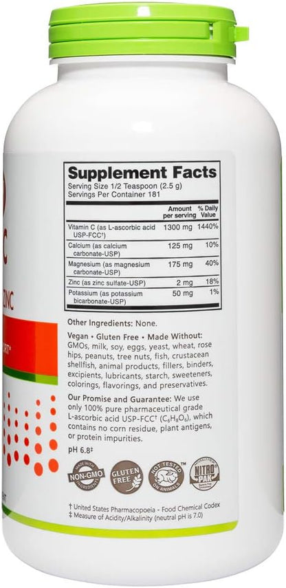 NutriBiotic Hypo-Aller C Powder – Vitamin C & Minerals, 454 g (1300 mg per serving)
