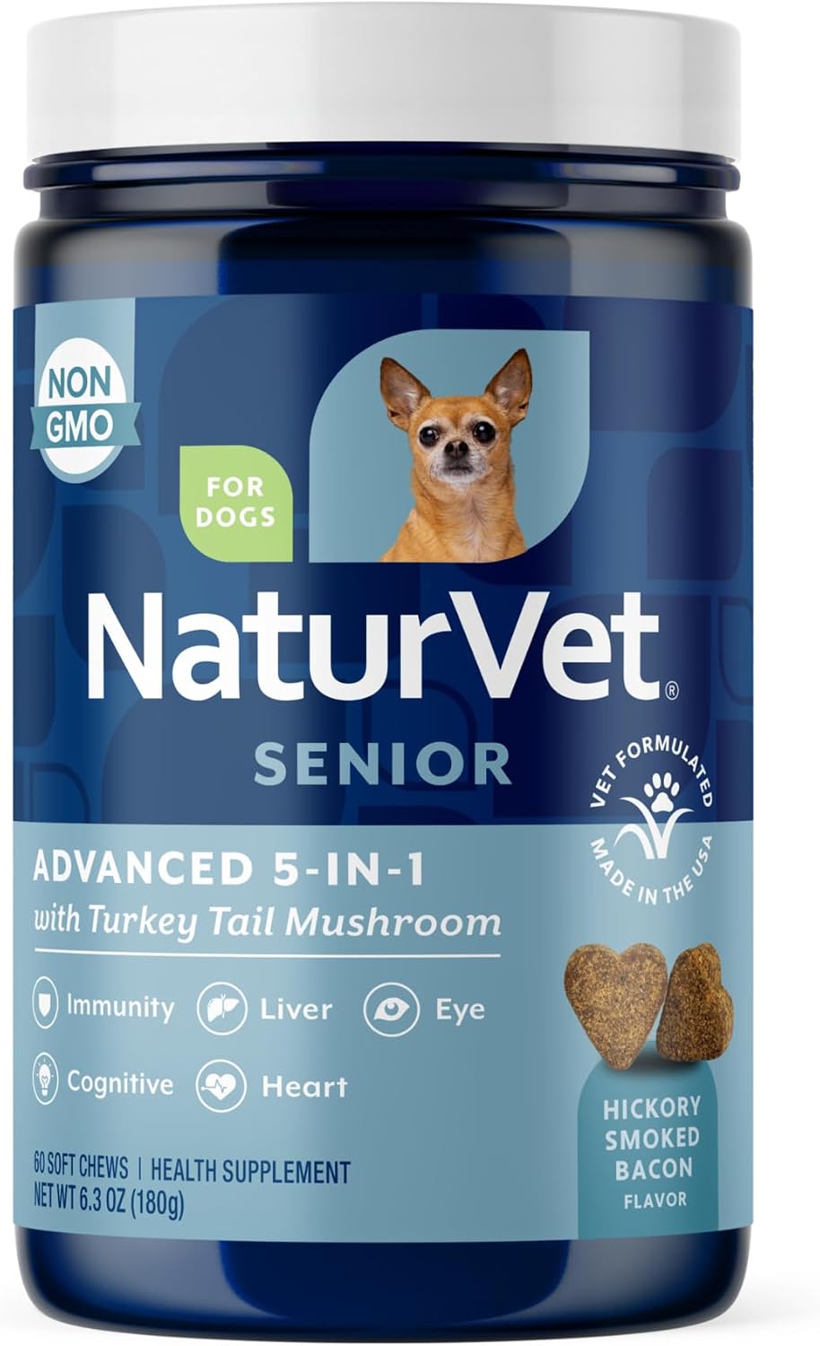 NaturVet Senior Advanced 5-in-1 Support Dog Supplement, 60 Chews - görsel 1