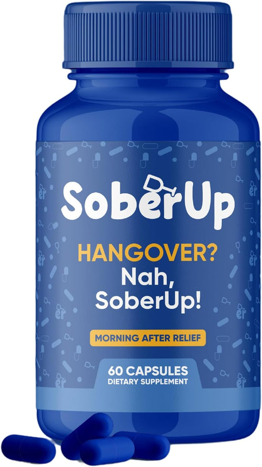 SoberUp Recovery Boost – Hydration, Electrolytes, Antioxidants, Herbal Wellness Blend – 60 Capsules