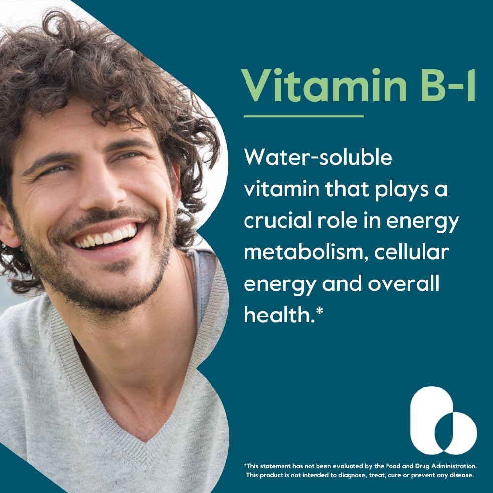 BESTVITE Vitamin B-1 (Thiamin) 500mg - 240 Vegetarian Capsules (2 x 120) - görsel 2