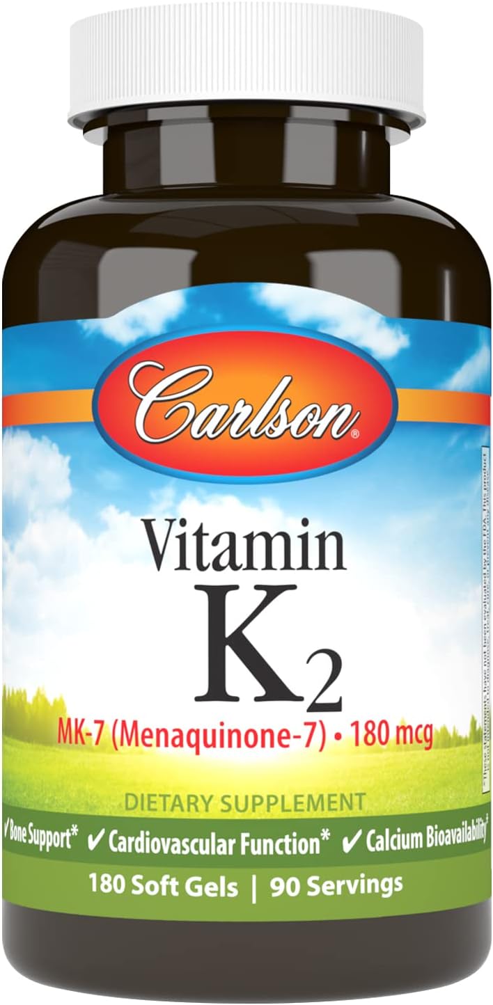 Carlson Vitamin K2 MK-7 (Menaquinone) - 180 mcg, 180 Softgels - görsel 1