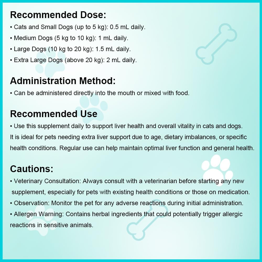 Pets Herbal Liver Support Suspension for Cats & Dogs - 30ml | Supports Detox, Vitality & Immune Health | Easy to Administer Liquid Formula | Supports Digestive Function - görsel 6