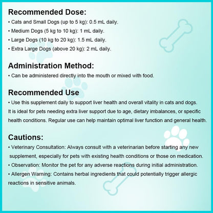 Pets Herbal Liver Support Suspension for Cats & Dogs - 30ml | Supports Detox, Vitality & Immune Health | Easy to Administer Liquid Formula | Supports Digestive Function