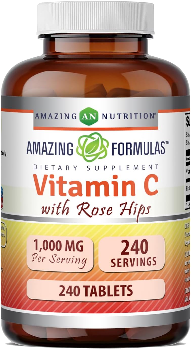 Amazing Formulae Vitamin C with Rose Hips 1000 mg, 240 Tablets - görsel 1