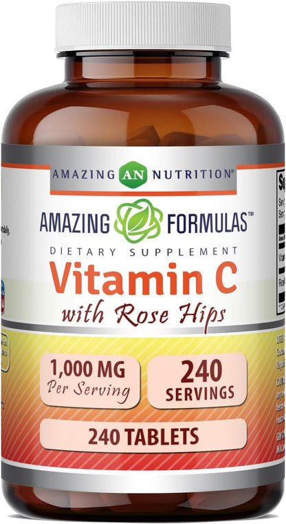 Amazing Formulae Vitamin C with Rose Hips 1000 mg, 240 Tablets