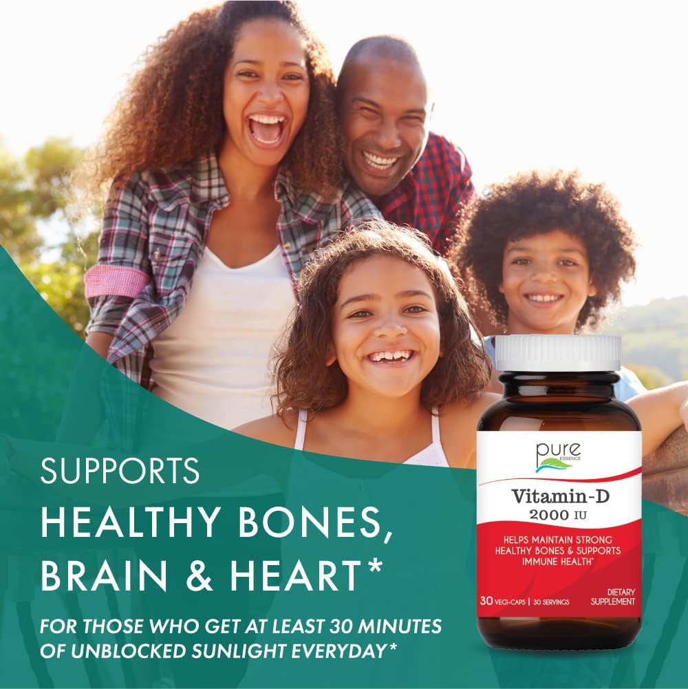 Vitamin D 2000 IU – Immune Support & Bone Health – 30 Veggie Capsules - görsel 3