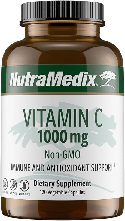 NutraMedix Vitamin C 1000mg – Antioxidant Supplement for Immunity & Heart Health (120 Vegetarian Capsules)