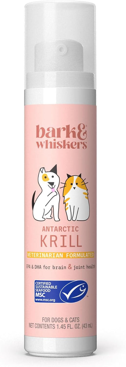 Bark & Whiskers Krill Oil Liquid Pump – Omega-3 for Cats & Dogs