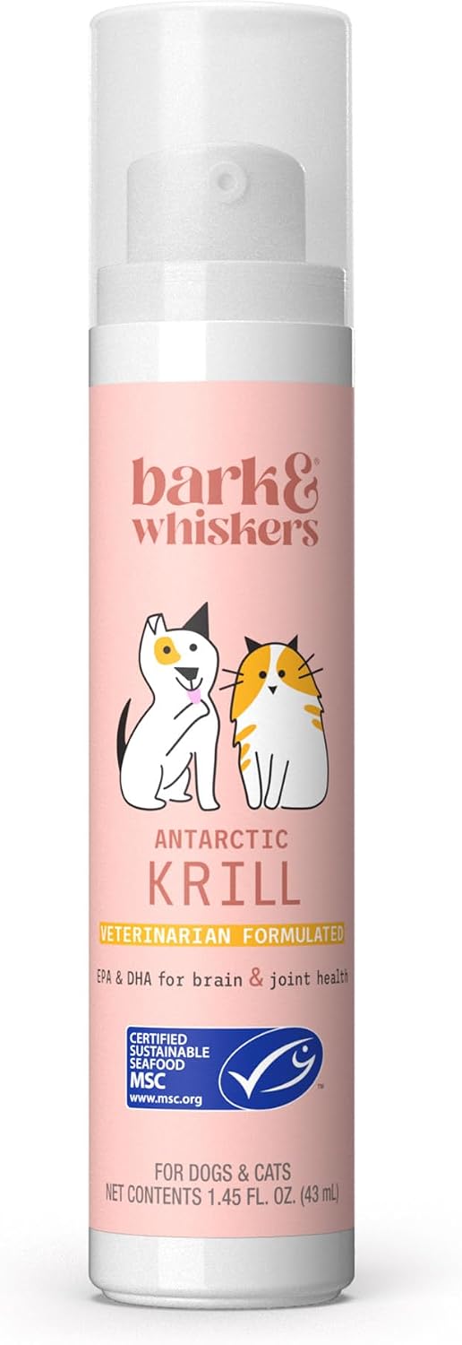Bark & Whiskers Krill Oil Liquid Pump for Cats & Dogs - Omega-3 Fatty Acids for Joint, Skin & Brain Health - 43 ml - görsel 1