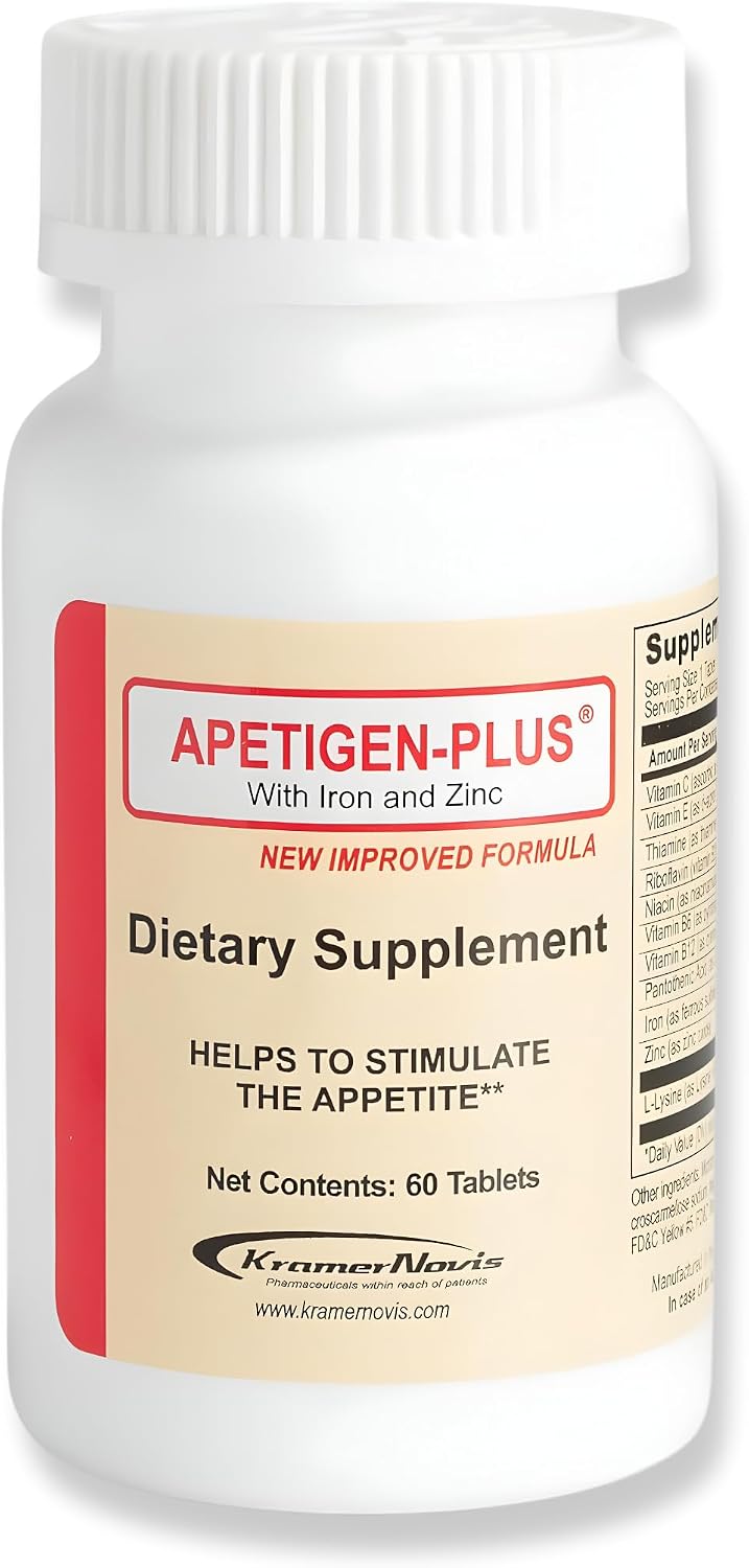 Apetigen-Plus Appetite Stimulant for Weight Gain – Multivitamin with Iron, Zinc, L-Lysine & B-Complex – Appetite Booster Tablets for Adults & Children 12+ – Sugar-Free, No Fish Oil – 60 Tablets - görsel 1