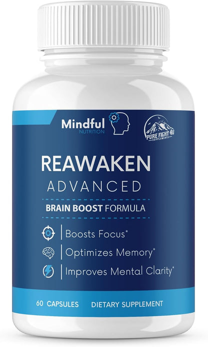 Reawaken Advanced, Brain Function Food Supplement, Brain Boost Formula | 60 Capsules