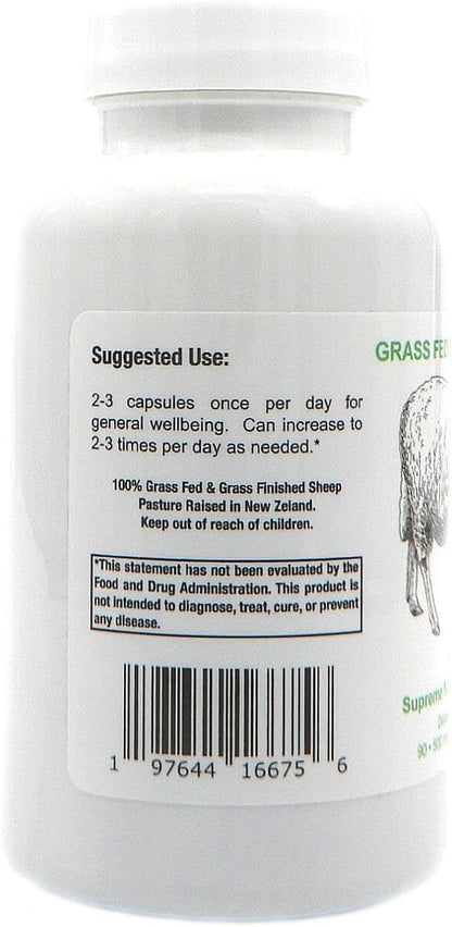Supreme Nutrition Sheep Thymus – 100% Grass-Fed and Finished in New Zealand, 90 Capsules of Pure Ovine Thymus