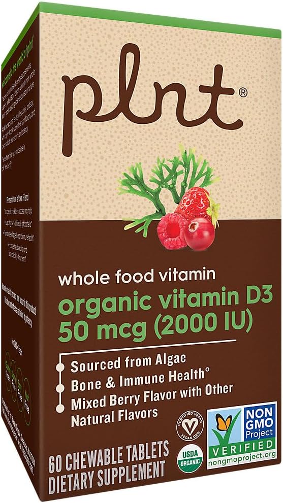 Organic Vitamin D3 50 MCG (2,000 IU) Whole Food Vitamin - Mixed Berry (60 Chewable Tablets) - görsel 5